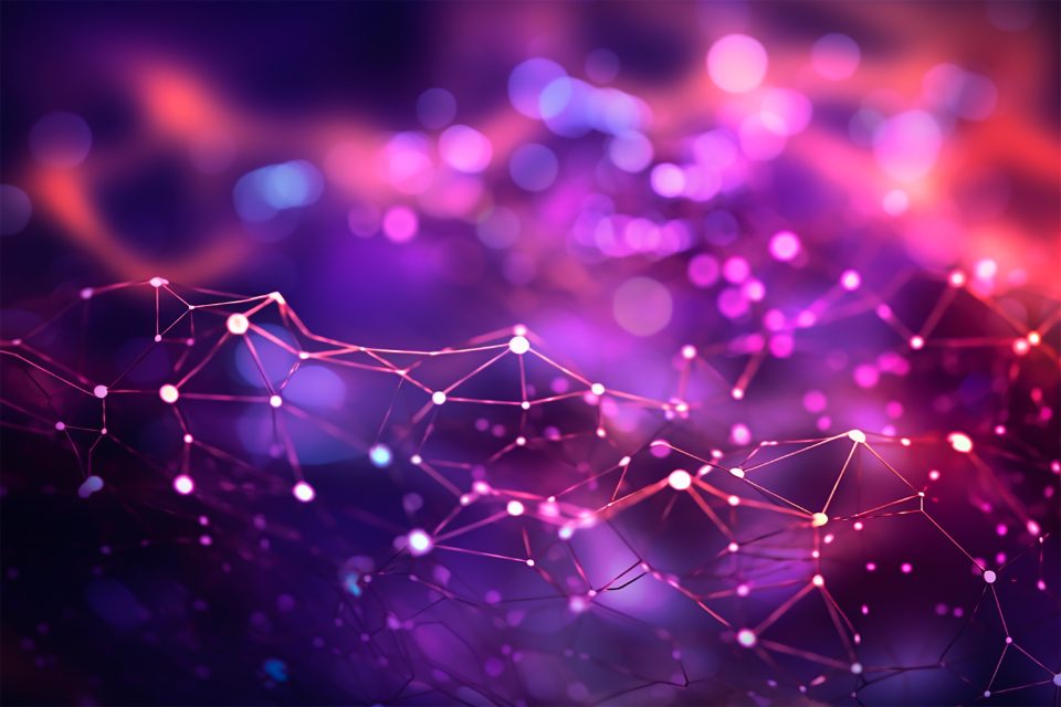 Abstract network of connected data points